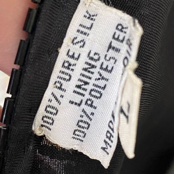 Vintage Scala Women's Bead Embellishments Scalloped Neck Back Cut-Out Dress - Picture 8 of 11